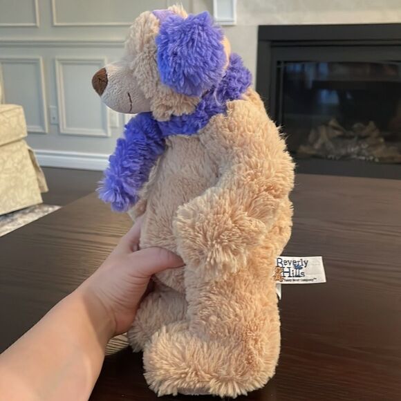 BEVERLY HILLS TEDDY BEAR COMPANY 12" Beige/Purple Plush Stuffed BEAR #13000 - Picture 6 of 7